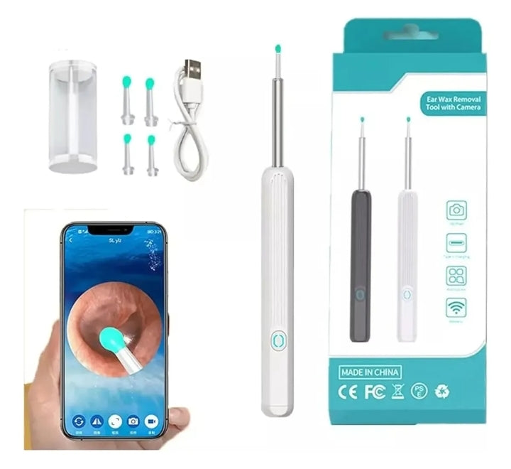 Limpiador de Oidos PRO. con Camara Wifi / Luz Led. Contra la Otitis / Cerumen / Tinnitus y Más.