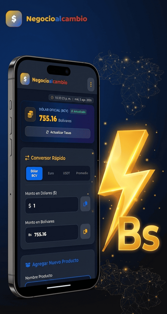 ¿Cansado de perder dinero vendiendo a la tasa equivocada? Negocio al Cambio🟡🔵🔴 es la herramienta definitiva para proteger tus ingresos y automatizar tus ventas en Venezuela desde hoy.